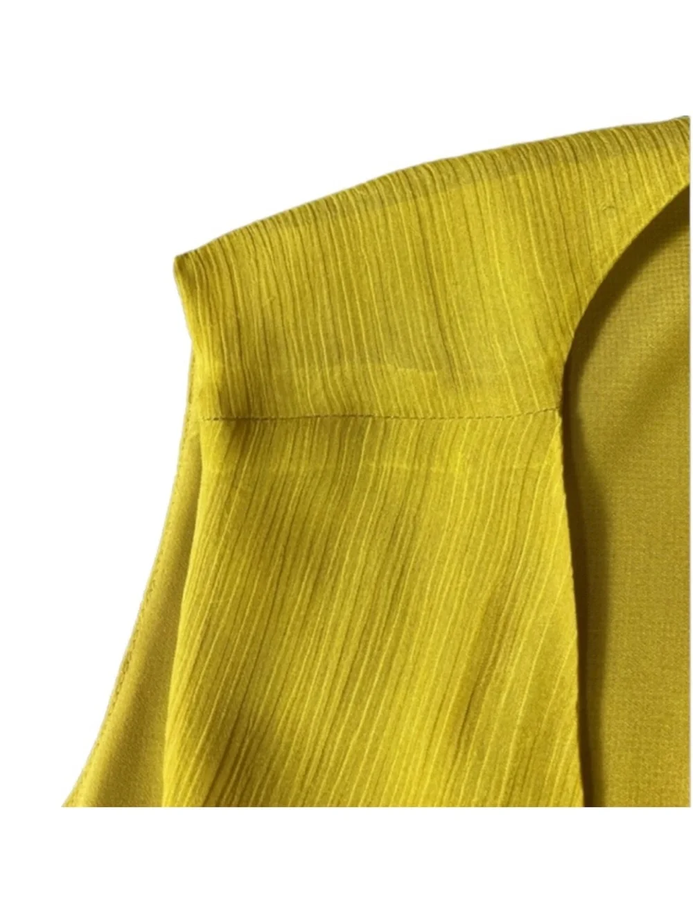 Banana Republic Mustard Ruched V-Neck Knee Length Dress